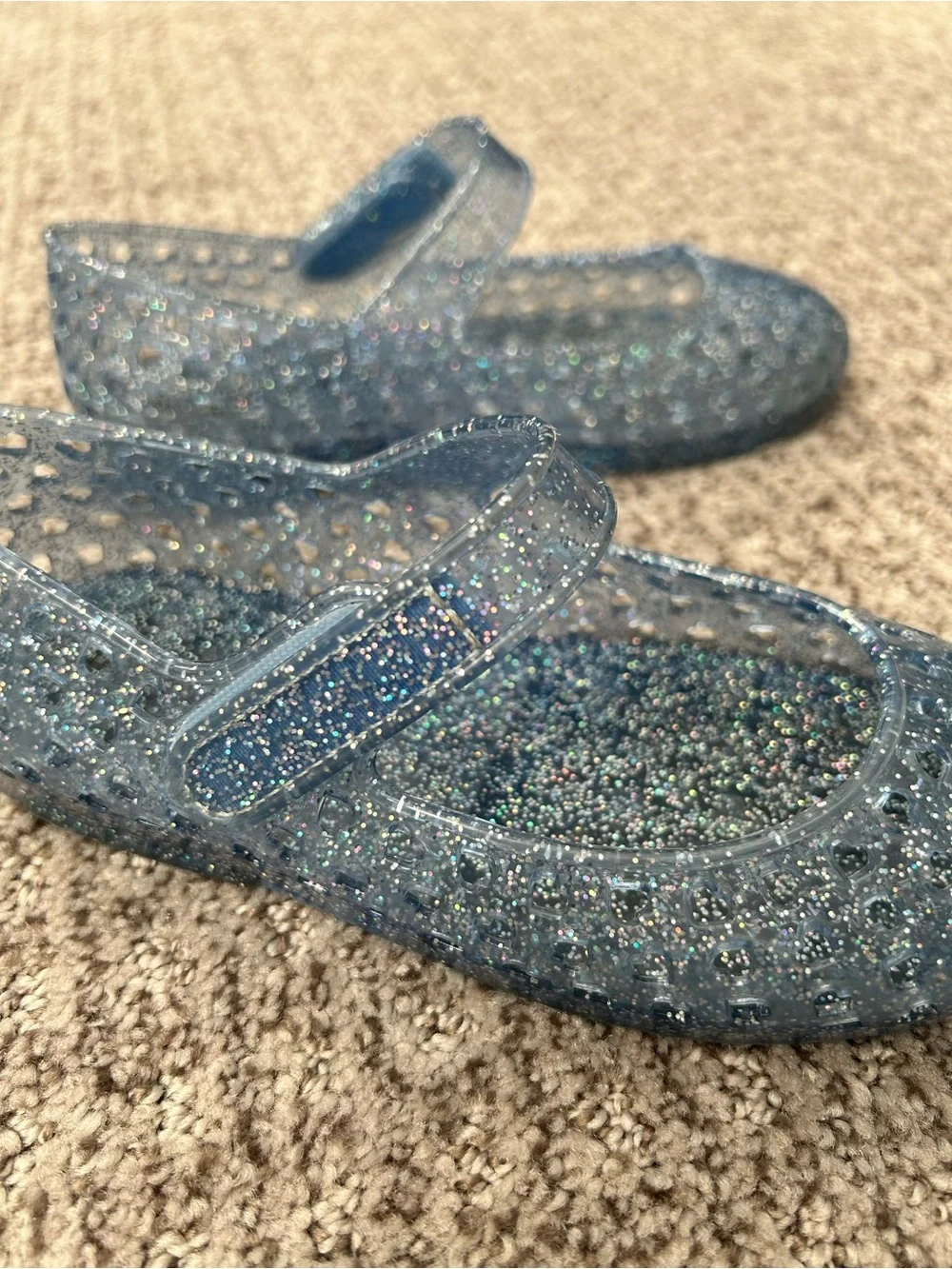 Old Navy Sparkle Jelly Mary Jane Shoes in Navy Blue